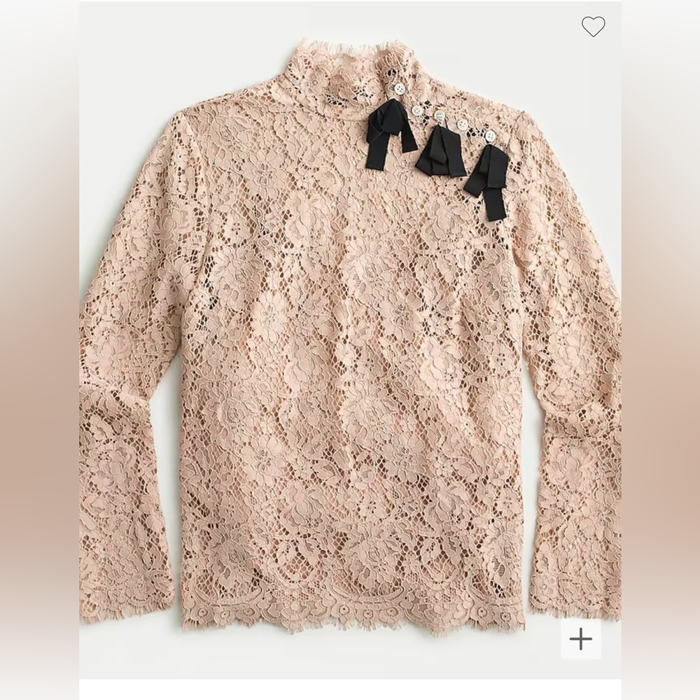 J. Crew Mockneck top in floral lace Size 4